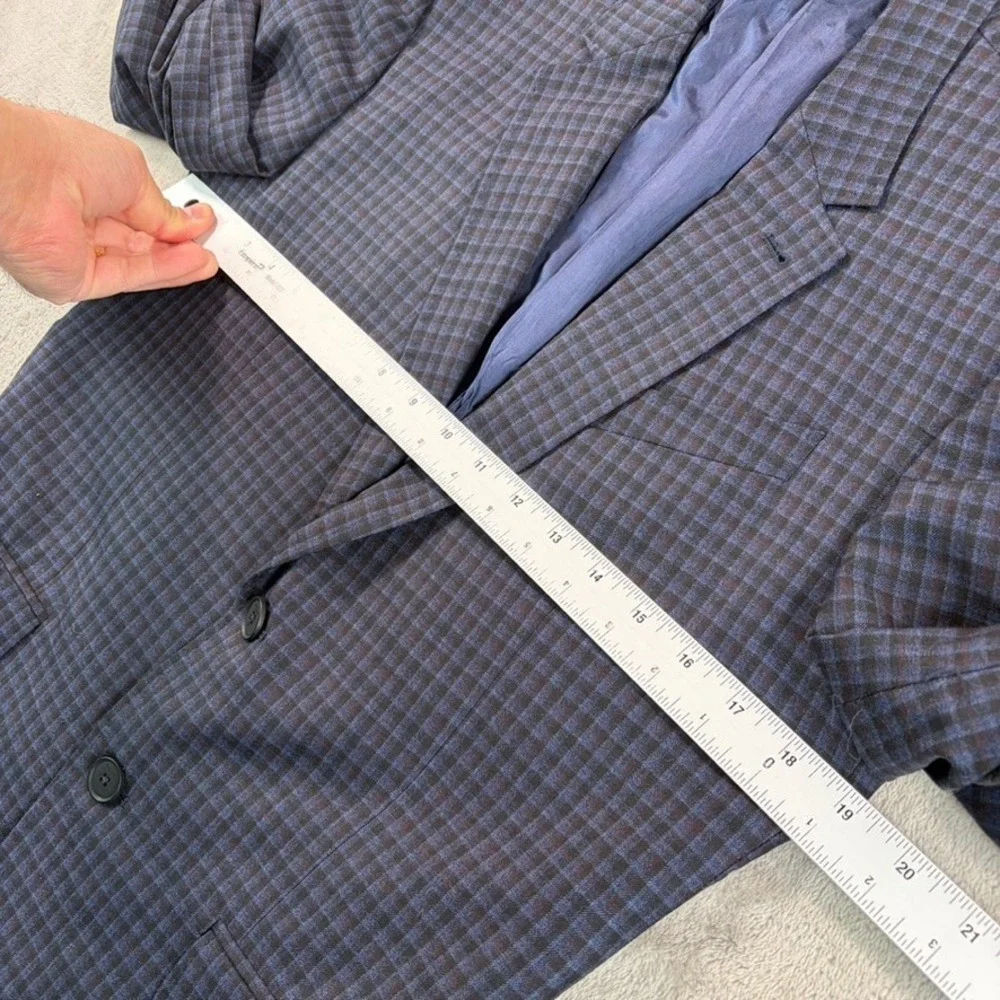 Paul Smith London The Byard Two Button Blazer Men 38R Blue Plaid Wool Made Italy